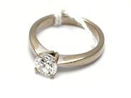 Jewellery, Ring in white gold 18K 4,8g Ø16¾ with diamond 1 x approx 0,92ct, in auction: Pawn – Tuesday 5 November 2013