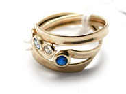 Jewellery, Rings 2 items with stones 14K 2,0g defect, skew, in auction: Pawn – Tuesday 5 November 2013