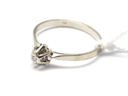 Jewellery, Ring in white gold 18K Ø17 1,7g with diamond 1 x approx 0,02ct older cut, in auction: Pawn – Tuesday 5 November 2013