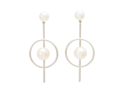 Smycken, PÄRLÖRHÄNGEN, 18K vitguld med odlade pärlor 5,3 och 6,7 mm