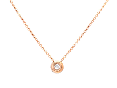 Smycken, ENSTENSHÄNGE/KEDJA, 18K roséguld med briljant 0,02 ct W/SI