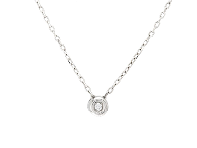 Smycken, ENSTENSHÄNGE/KEDJA, 18K vitguld med briljant 0,02 ct