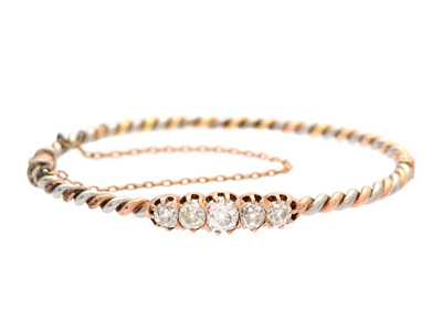 Smycken, ARMRING, platina/14K roséguld
