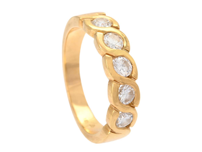 Smycken, ALLIANSRING, 18K guld