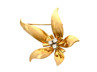Smycken, BROSCH, 18K guld