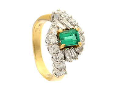 Smycken, RING, 18K guld/vitguld