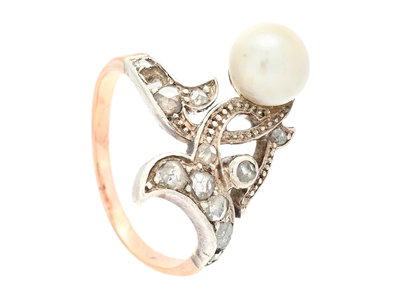 Smycken, RING, 14K guld/silver
