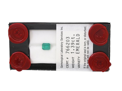 Ädelstenar, SMARAGD, smaragdslipad 1,39 ct