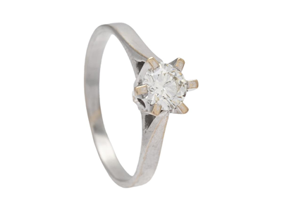 Smycken, ENSTENSRING, 14K vitguld