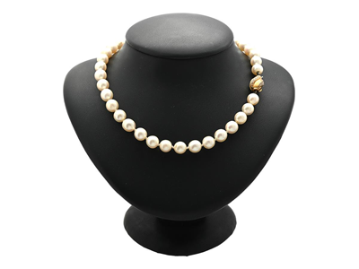 Smycken, PÄRLCOLLIER, odlade pärlor ca 8,5 mm