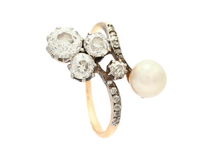 Smycken, RING, 14K guld/silver