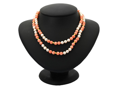 Smycken, PÄRLCOLLIER, odlade pärlor ca 6,4 mm