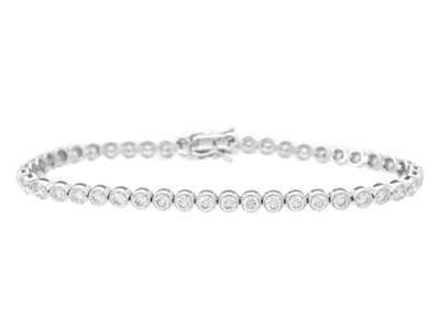 Smycken, TENNISARMBAND, 18K vitguld