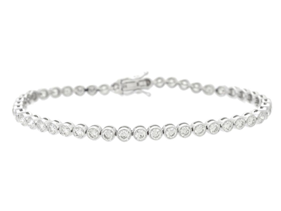 Smycken, TENNISARMBAND, 18K vitguld