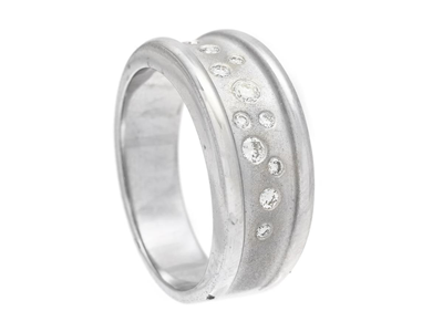 Smycken, RING, 18K vitguld matt/blank