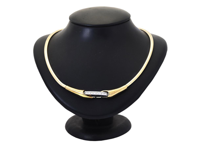 Smycken, COLLIER,14K guld delvis vitguld, prinsesslipade diamanter ca 2,00 ctv