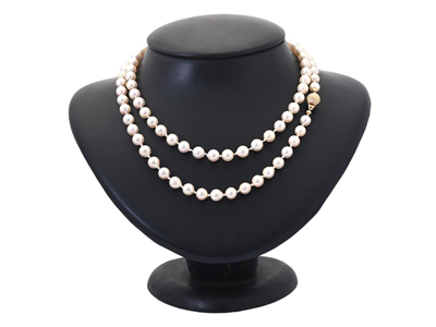 Smycken, PÄRLCOLLIER, odlade pärlor ca 6,0-6,5 mm