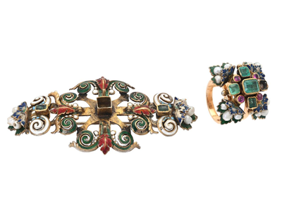 Smycken, BROSCH, förgyllt silver