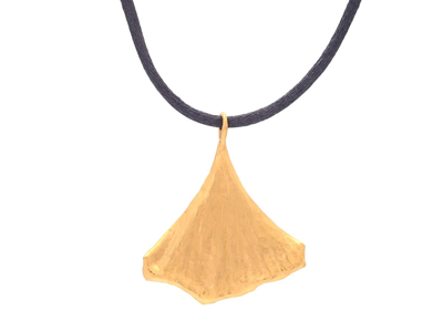 Smycken, HÄNGE, guldpläterat ginkgoblad