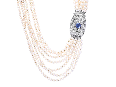 Smycken, PÄRLCOLLIER, 7-radigt collier