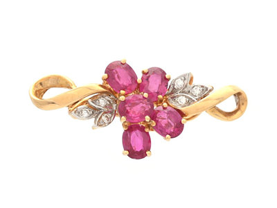 Smycken, BROSCH, 18K guld