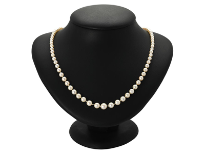Smycken, PÄRLCOLLIER, odlade pärlor ca 3-7,5 mm