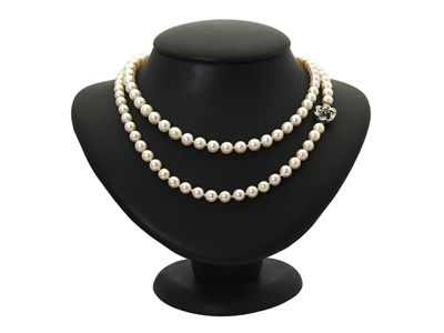 Smycken, PÄRLCOLLIER, odlade pärlor ca 5,5-8,7 mm