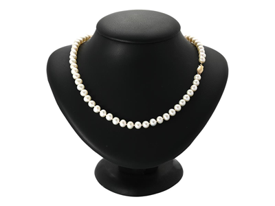 Smycken, PÄRLCOLLIER, odlade sötvattenspärlor ca 6,5 mm
