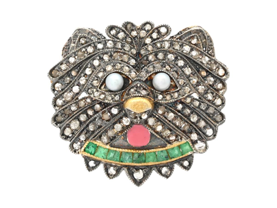 Smycken, BROSCH/HÄNGE, förgyllt sterlingsilver/14K guld