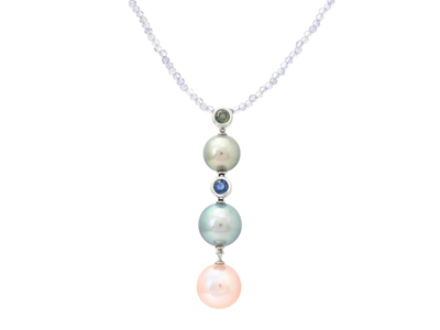 Smycken, COLLIER, fasetterade kulor av iolit