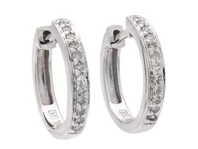 Smycken, ÖRHÄNGEN, 18K vitguld