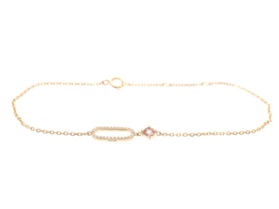 Smycken, ARMBAND, 18K guld med rosa turmalin 0,13 ct