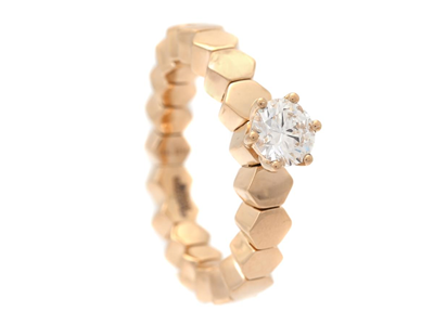 Smycken, ENSTENSRING, 18K guld/stål