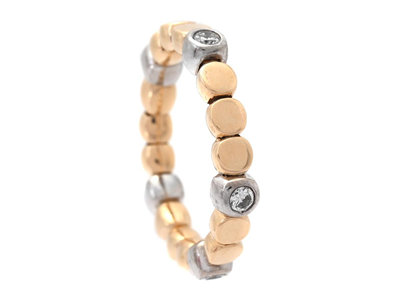 Smycken, RING, 18K guld/vitguld/stål