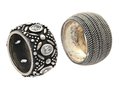 Smycken, 2 RINGAR, silver