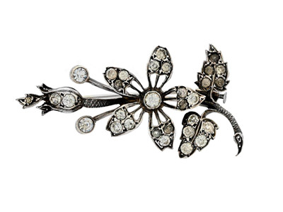 Smycken, BROSCH, silver