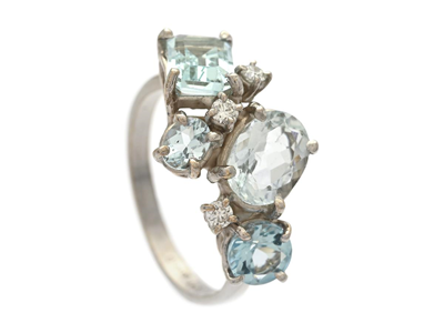 Smycken, RING, 14K vitguld