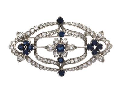 Smycken, BROSCH, 18K vitguld