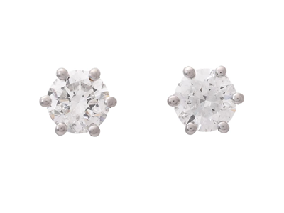 Smycken, ENSTENSÖRHÄNGEN, 18K vitguld