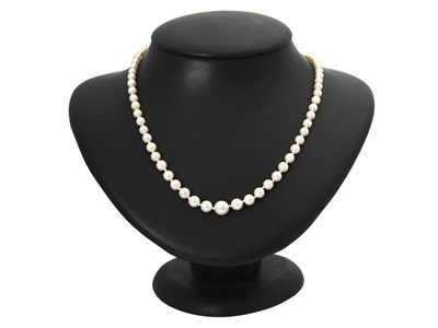 Smycken, PÄRLCOLLIER, odlade pärlor ca 3-7,4 mm