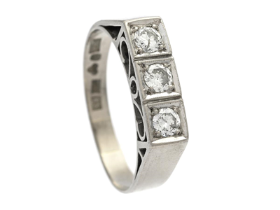 Smycken, RING, 18K vitguld