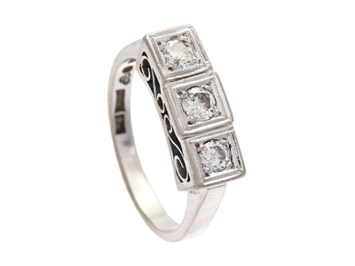 Smycken, RING, 18K vitguld