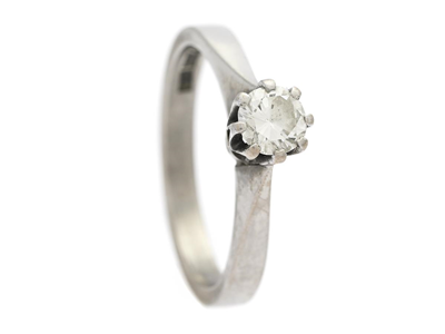 Smycken, ENSTENSRING, 18K vitguld