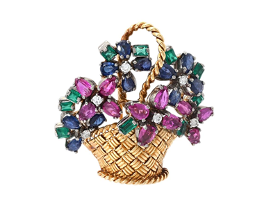 Smycken, BROSCH, 18K guld