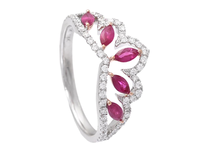 Smycken, RING, 18K vitguld