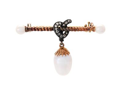 Smycken, BROSCH, 18K guld/silver