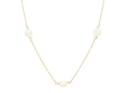 Smycken, COLLIER, 18K guld med 7 st barocka sötvattenspärlor pärlor ca 6 x 4,5 mm