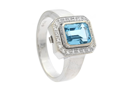 Smycken, RING, 18K vitguld