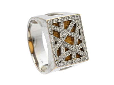 Smycken, KLACKRING, 18K vitguld/guld