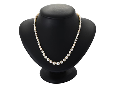 Smycken, PÄRLCOLLIER, odlade pärlor ca 3-7,5 mm